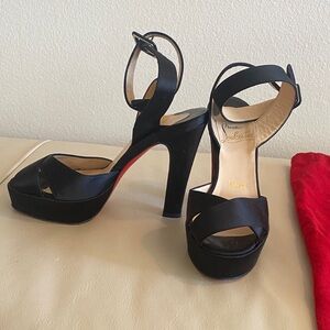 Christian Louboutin Black Strappy Heels